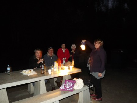 Fininshing off supper at JC Slaughter Falls Picnic Area, Mt Coot-tha